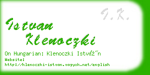 istvan klenoczki business card